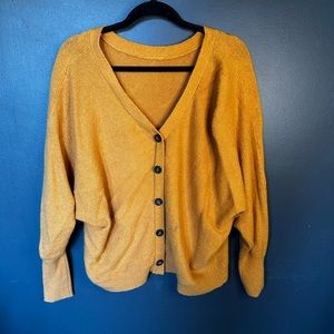 Yellow reversible cardigan